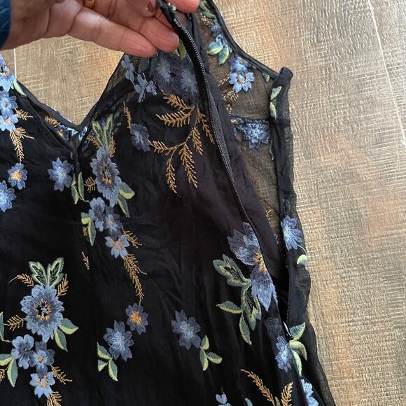 ECI New York Women's Floral Maxi Dress Two Layers Slip Dress Size 14 - Picture 8 of 11